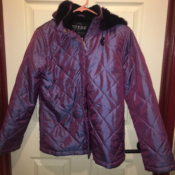 Guess Sweaters - Guess Purple puffy sweater